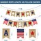 USA Banner Burlap 4th of July Decorations Rustic Patriotic Banner (White)
